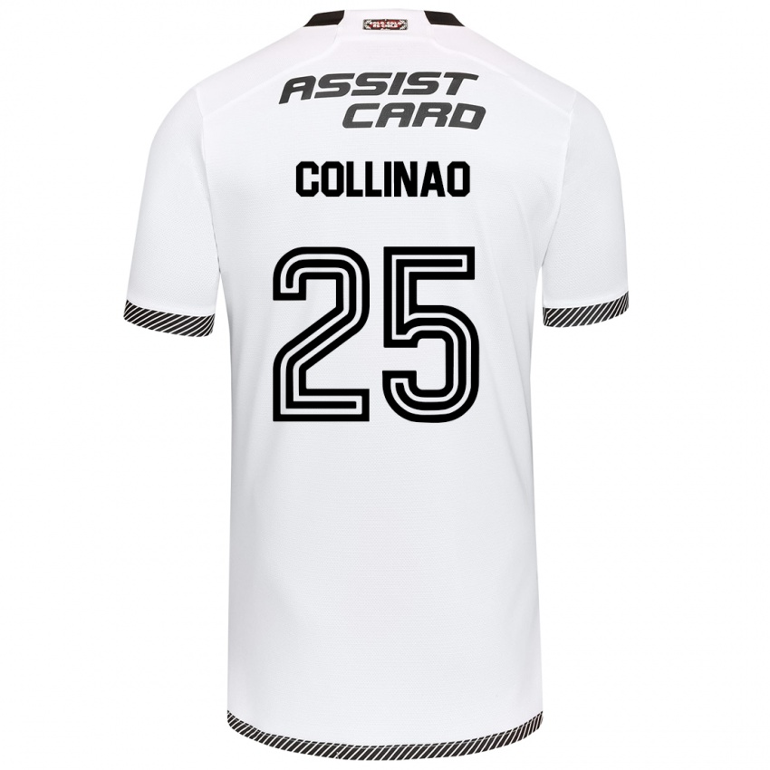 Niño Camiseta Margarita Collinao #25 Blanco Negro 1ª Equipación 2024/25 La Camisa Chile