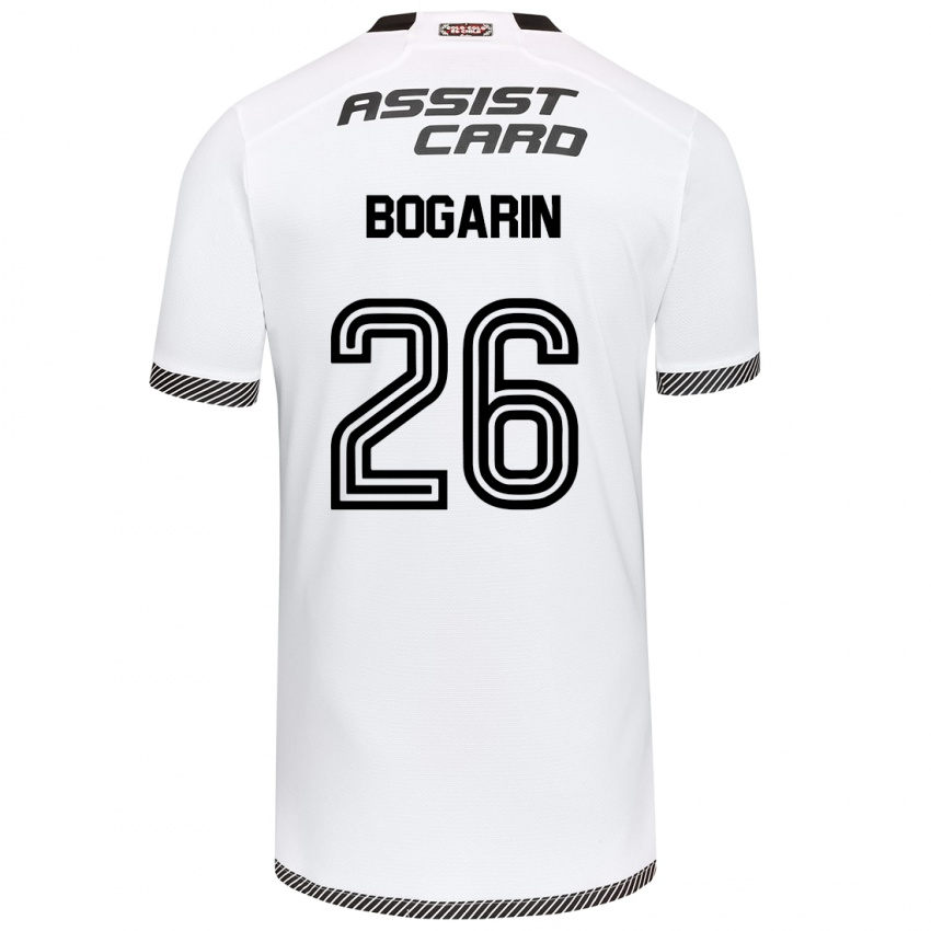 Niño Camiseta Dahiana Bogarín #26 Blanco Negro 1ª Equipación 2024/25 La Camisa Chile