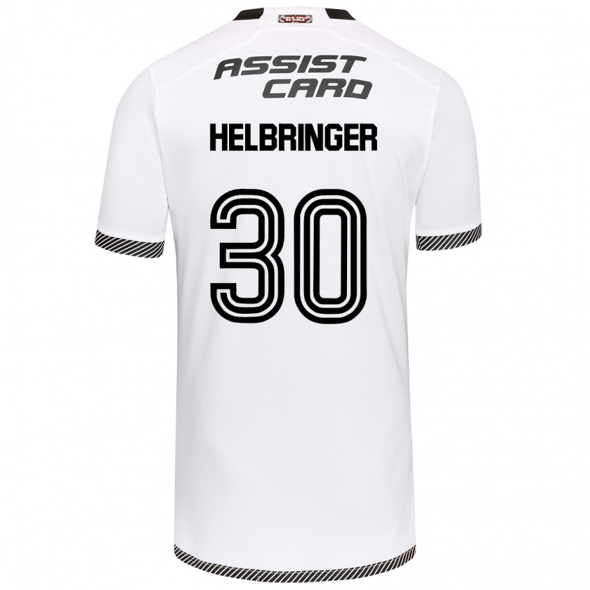 Niño Camiseta Aixa Helbringer #30 Blanco Negro 1ª Equipación 2024/25 La Camisa Chile