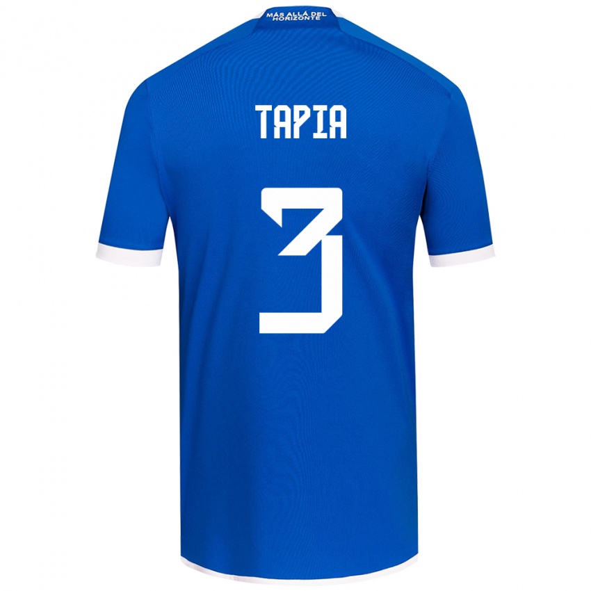 Niño Camiseta Ignacio Tapia #3 Azul Blanco 1ª Equipación 2024/25 La Camisa Chile