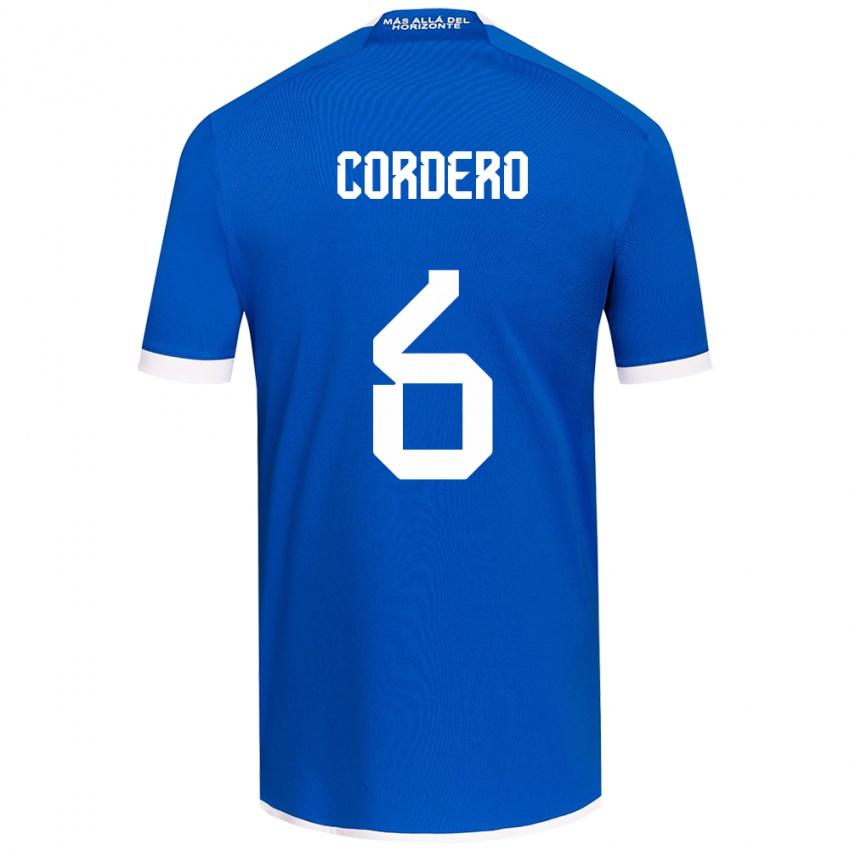 Niño Camiseta Renato Cordero #6 Azul Blanco 1ª Equipación 2024/25 La Camisa Chile