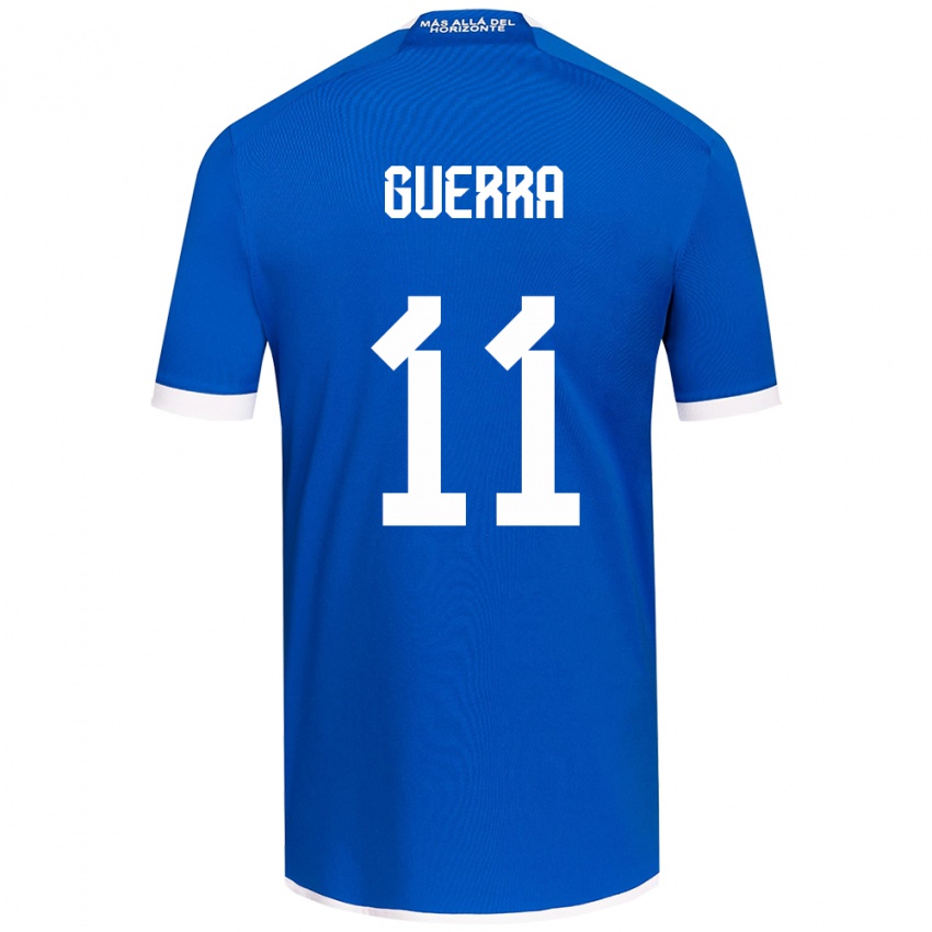 Niño Camiseta Nicolás Guerra #11 Azul Blanco 1ª Equipación 2024/25 La Camisa Chile