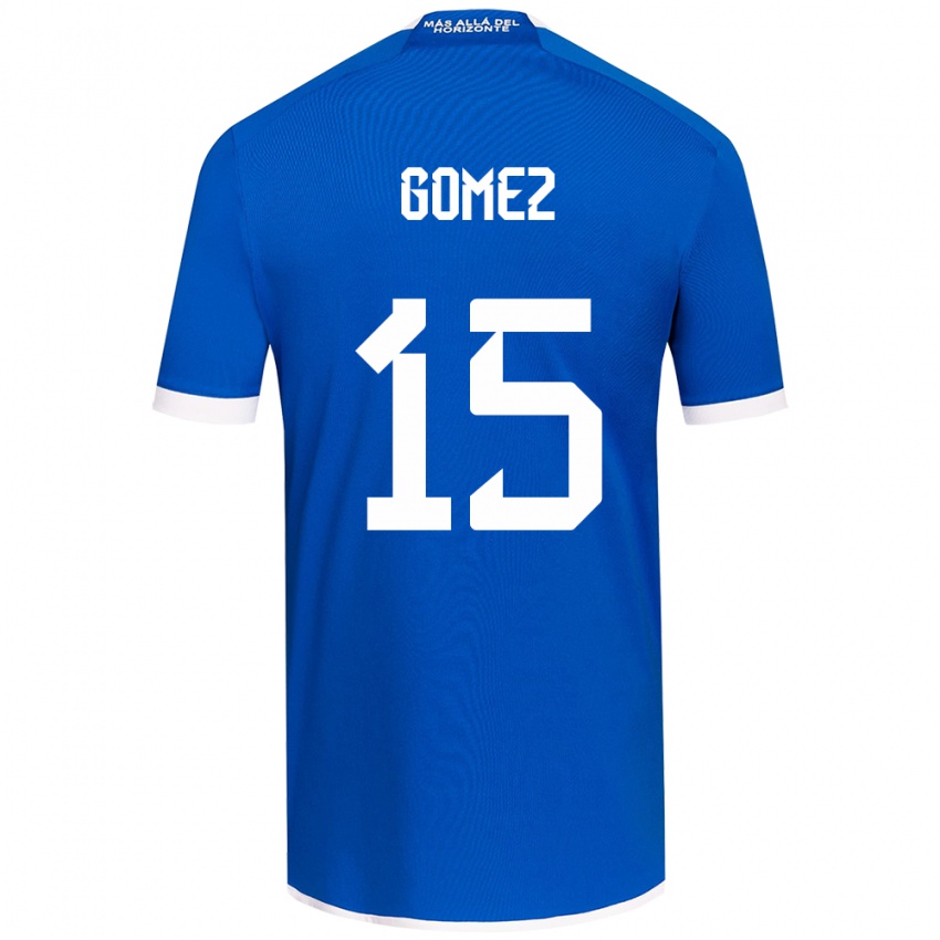 Niño Camiseta Juan Pablo Gómez #15 Azul Blanco 1ª Equipación 2024/25 La Camisa Chile