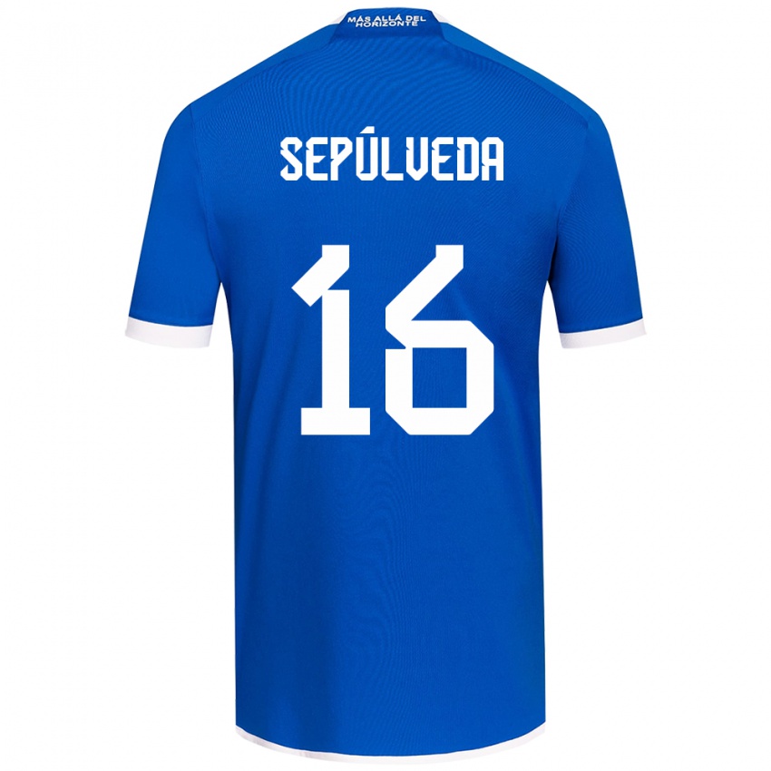 Niño Camiseta Matías Sepúlveda #16 Azul Blanco 1ª Equipación 2024/25 La Camisa Chile