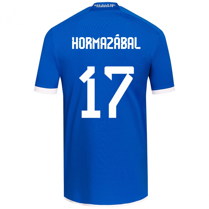 Niño Camiseta Fabián Hormazábal #17 Azul Blanco 1ª Equipación 2024/25 La Camisa Chile