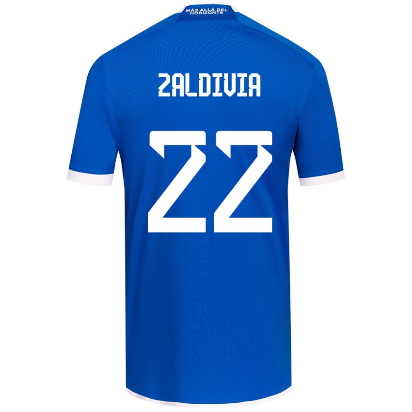 Niño Camiseta Matías Zaldivia #22 Azul Blanco 1ª Equipación 2024/25 La Camisa Chile