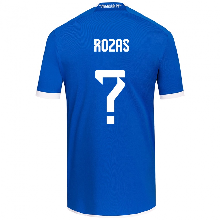 Niño Camiseta Sergio Rozas #0 Azul Blanco 1ª Equipación 2024/25 La Camisa Chile