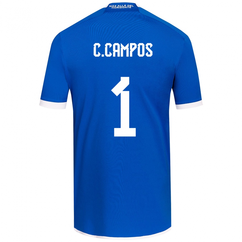 Niño Camiseta Cristóbal Campos #1 Azul Blanco 1ª Equipación 2024/25 La Camisa Chile