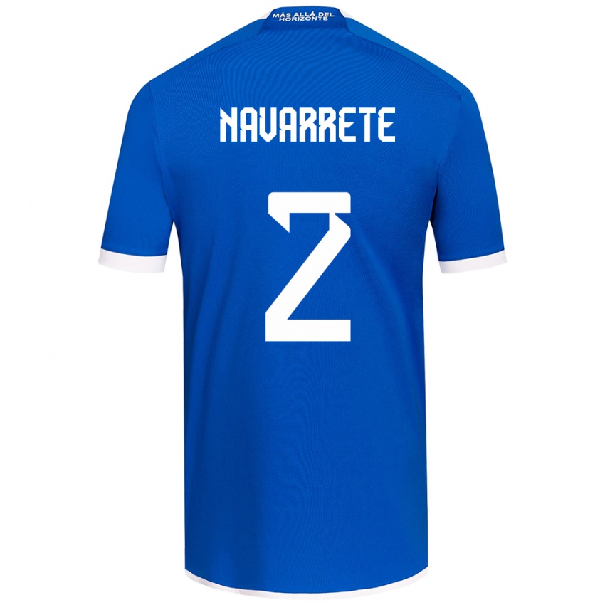 Niño Camiseta Daniel Navarrete #2 Azul Blanco 1ª Equipación 2024/25 La Camisa Chile