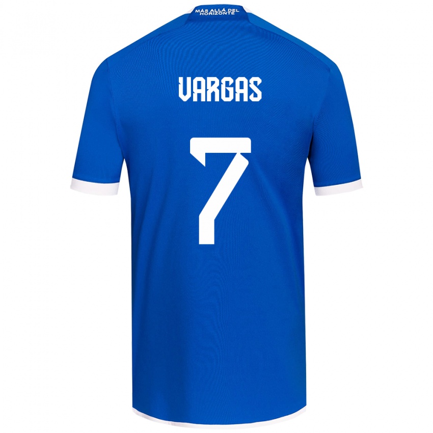 Niño Camiseta Jeisson Vargas #7 Azul Blanco 1ª Equipación 2024/25 La Camisa Chile