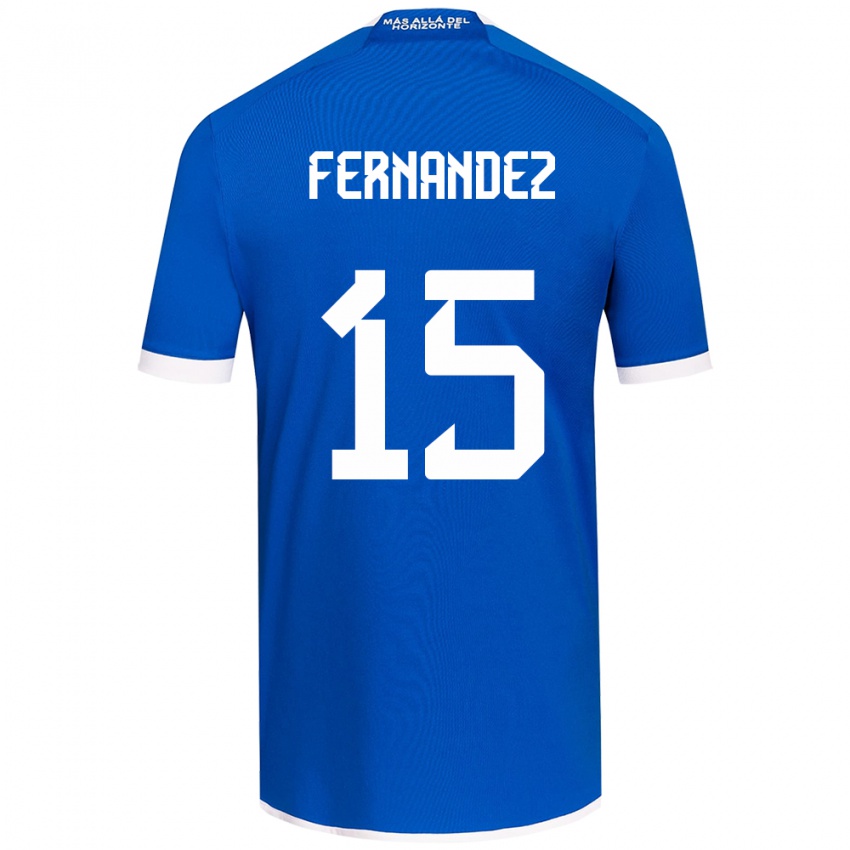 Niño Camiseta Vicente Fernández #15 Azul Blanco 1ª Equipación 2024/25 La Camisa Chile