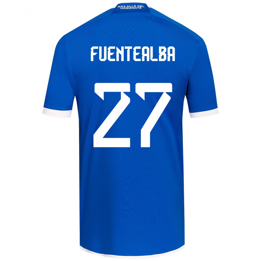 Niño Camiseta Jeison Fuentealba #27 Azul Blanco 1ª Equipación 2024/25 La Camisa Chile