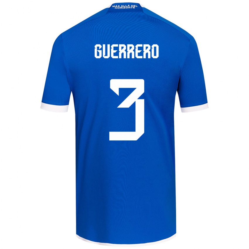 Niño Camiseta Carla Guerrero #3 Azul Blanco 1ª Equipación 2024/25 La Camisa Chile