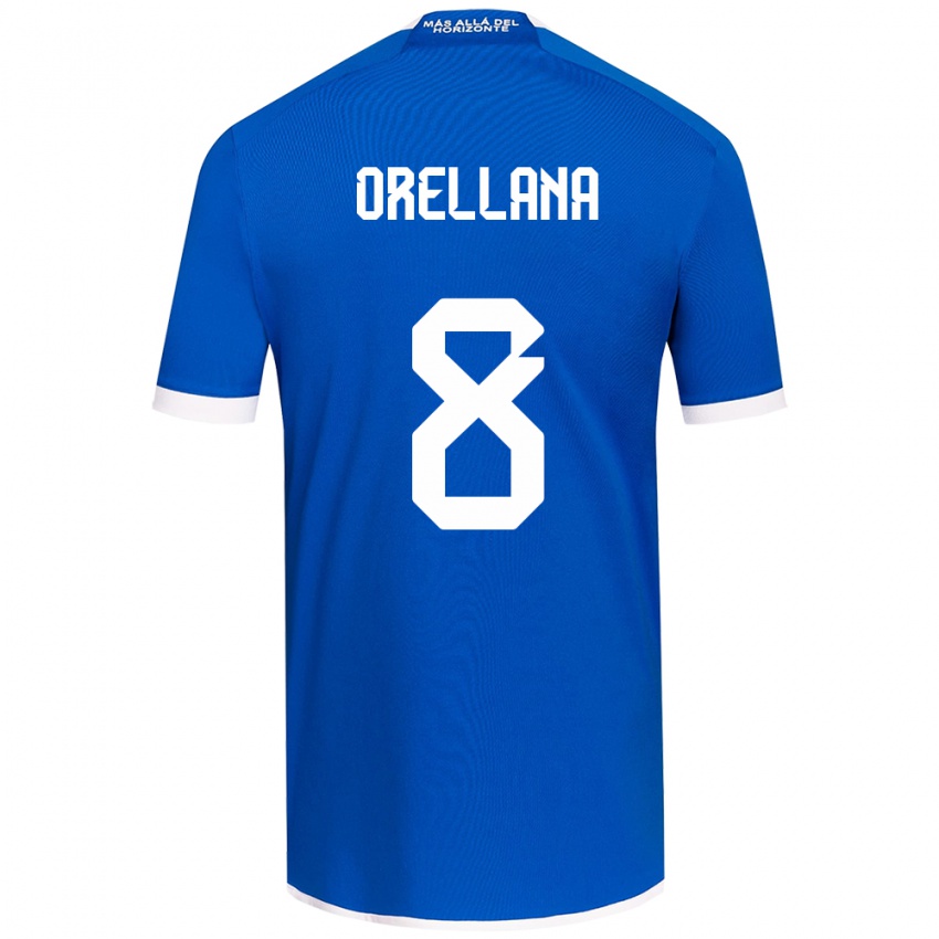 Niño Camiseta Denisse Orellana #8 Azul Blanco 1ª Equipación 2024/25 La Camisa Chile