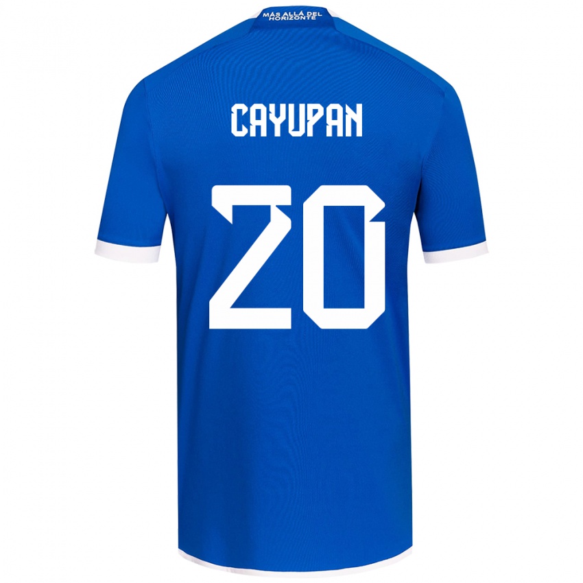 Niño Camiseta Natalia Cayupán #20 Azul Blanco 1ª Equipación 2024/25 La Camisa Chile