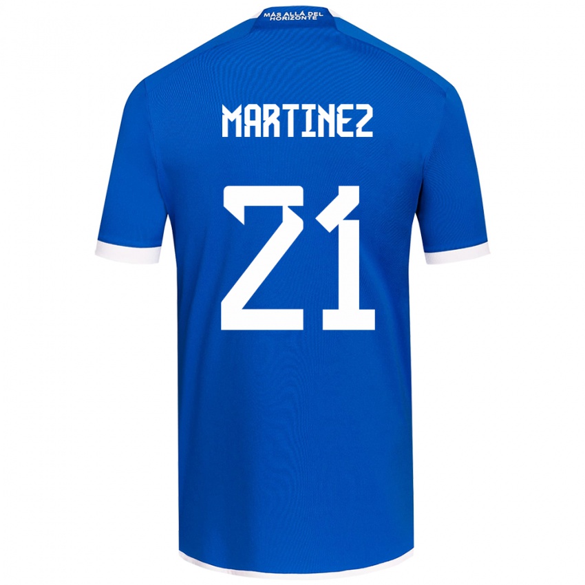 Niño Camiseta Maria Martínez #21 Azul Blanco 1ª Equipación 2024/25 La Camisa Chile