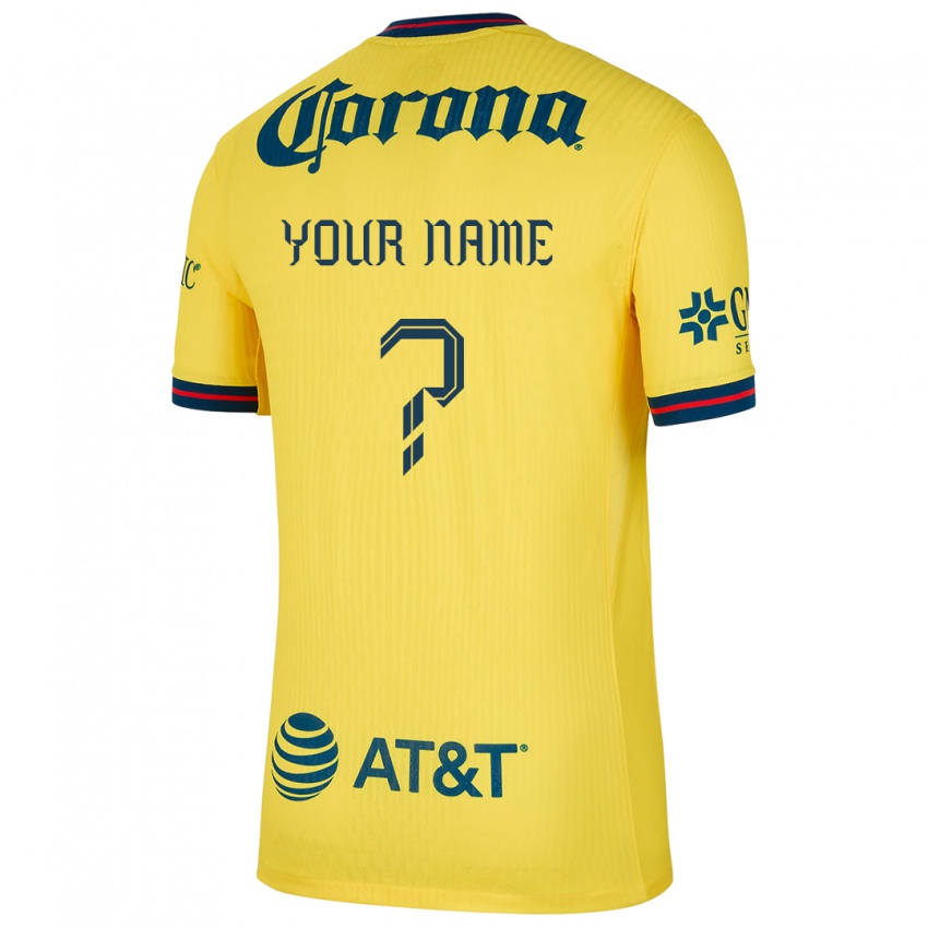 Niño Camiseta Su Nombre #0 Amarillo Azul 1ª Equipación 2024/25 La Camisa Chile