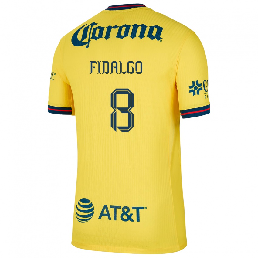 Niño Camiseta Alvaro Fidalgo #8 Amarillo Azul 1ª Equipación 2024/25 La Camisa Chile