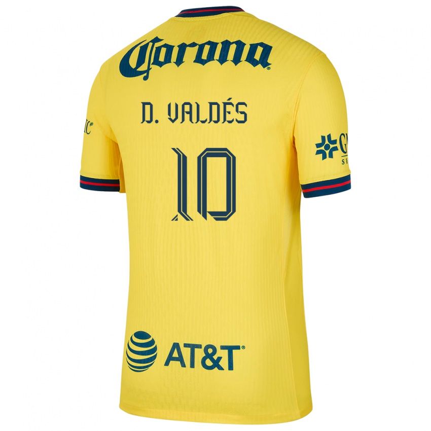 Niño Camiseta Diego Valdés #10 Amarillo Azul 1ª Equipación 2024/25 La Camisa Chile