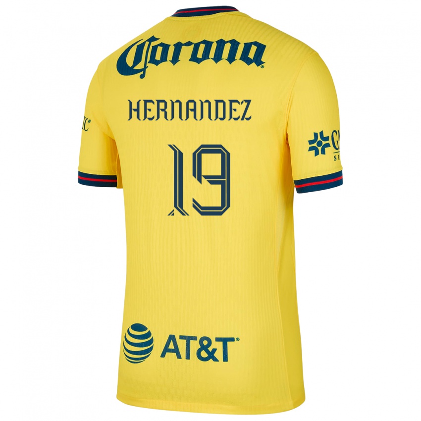 Niño Camiseta Illian Hernández #19 Amarillo Azul 1ª Equipación 2024/25 La Camisa Chile