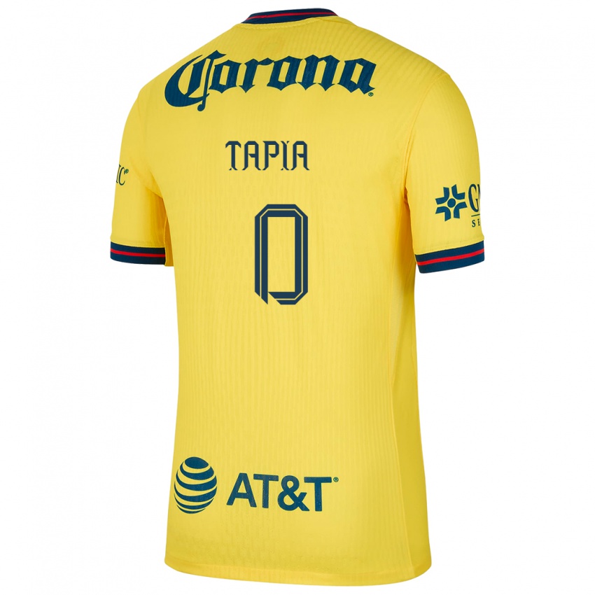 Niño Camiseta Leonardo Tapia #0 Amarillo Azul 1ª Equipación 2024/25 La Camisa Chile