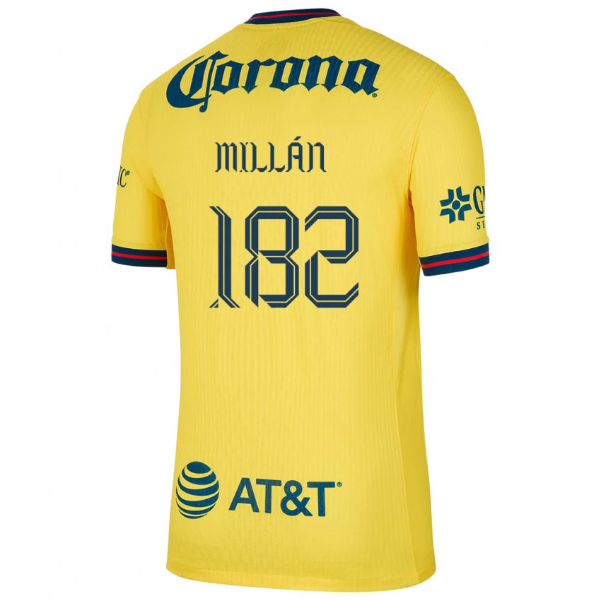 Niño Camiseta Daniel Millán #182 Amarillo Azul 1ª Equipación 2024/25 La Camisa Chile