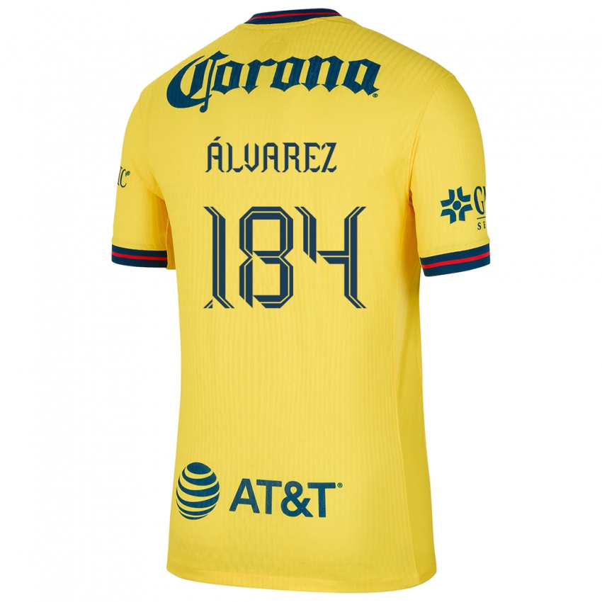 Niño Camiseta Antonio Álvarez #184 Amarillo Azul 1ª Equipación 2024/25 La Camisa Chile