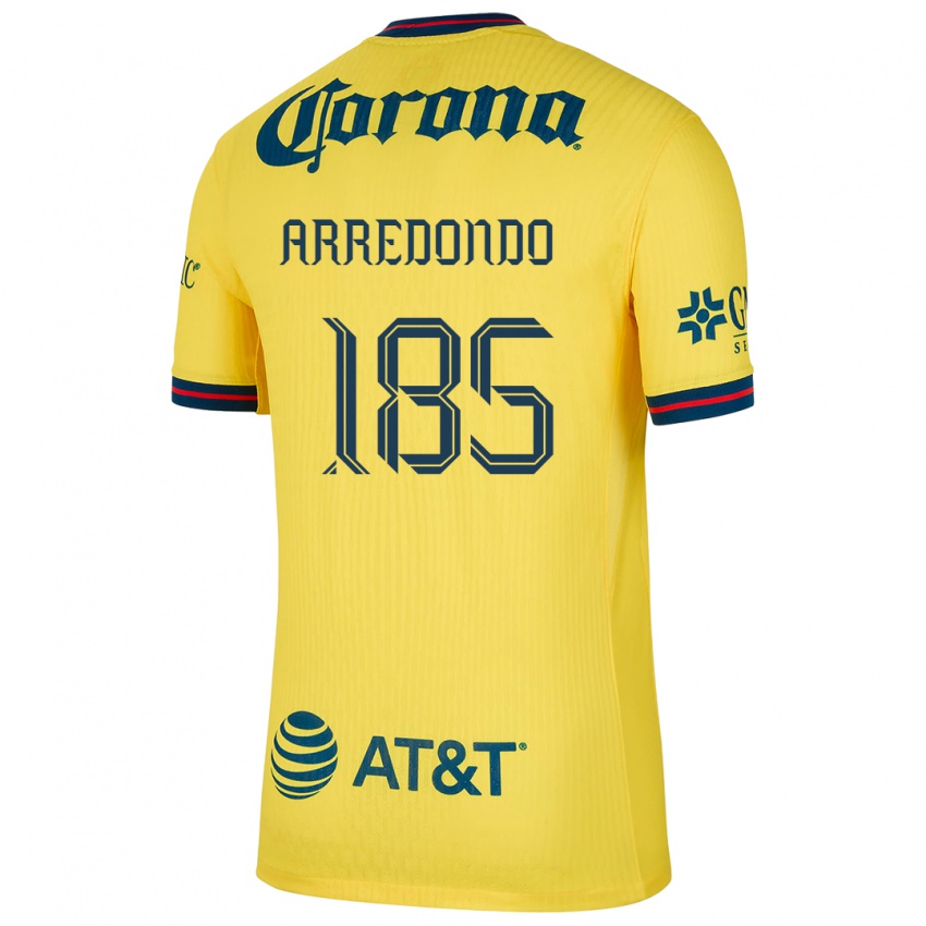 Niño Camiseta Aarón Arredondo #185 Amarillo Azul 1ª Equipación 2024/25 La Camisa Chile