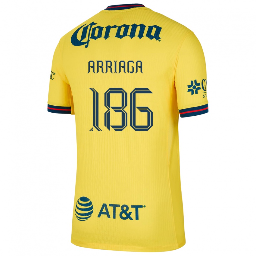 Niño Camiseta Diego Arriaga #186 Amarillo Azul 1ª Equipación 2024/25 La Camisa Chile