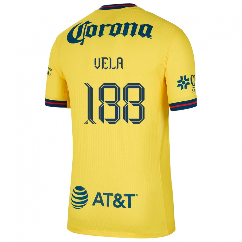 Niño Camiseta Christo Vela #188 Amarillo Azul 1ª Equipación 2024/25 La Camisa Chile