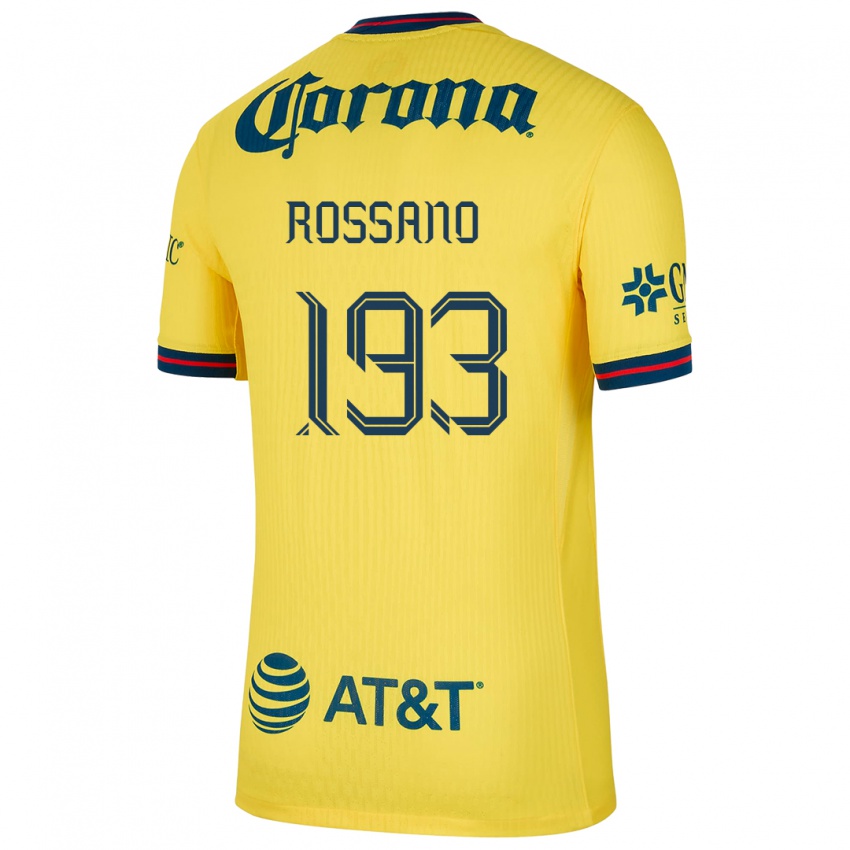 Niño Camiseta Franco Rossano #193 Amarillo Azul 1ª Equipación 2024/25 La Camisa Chile