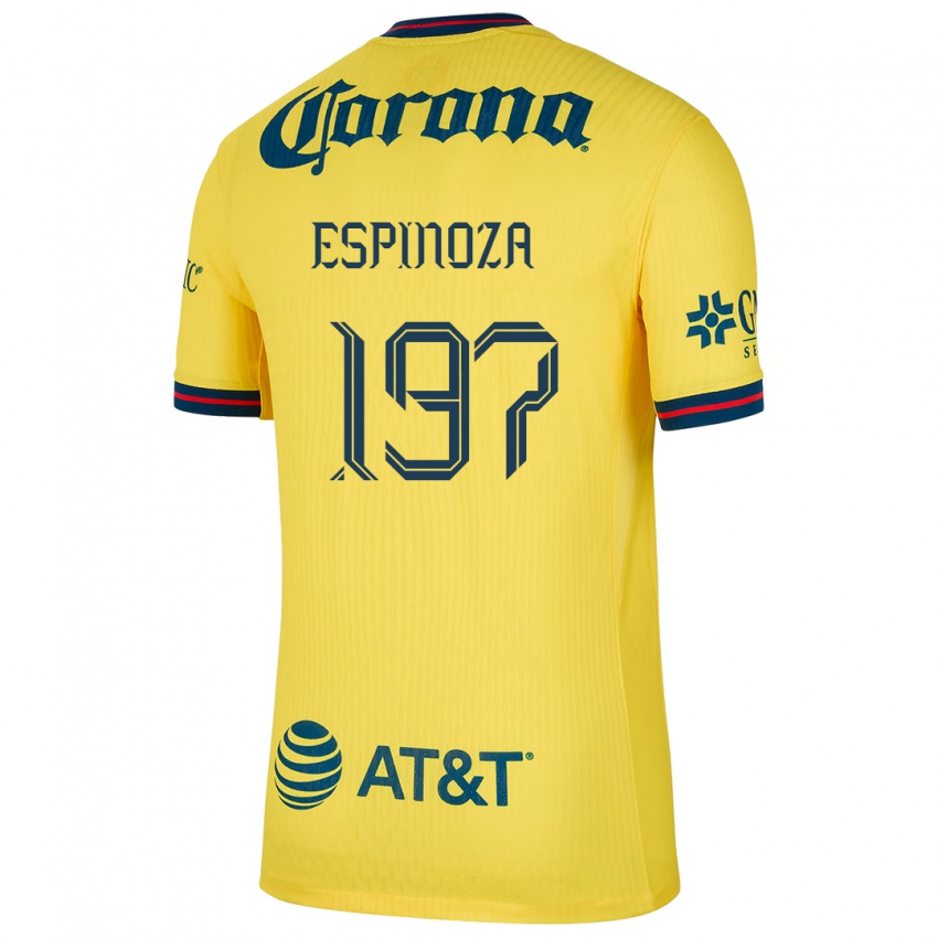 Niño Camiseta Dagoberto Espinoza #197 Amarillo Azul 1ª Equipación 2024/25 La Camisa Chile