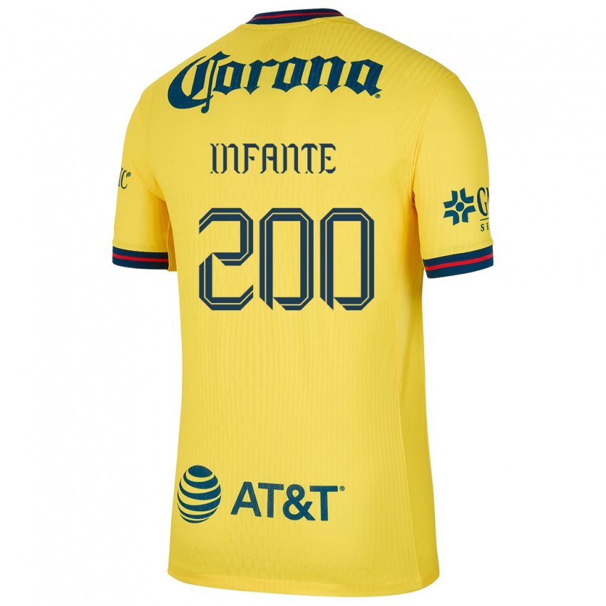 Niño Camiseta Armando Infante #200 Amarillo Azul 1ª Equipación 2024/25 La Camisa Chile