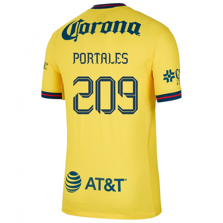 Niño Camiseta Walter Portales #209 Amarillo Azul 1ª Equipación 2024/25 La Camisa Chile