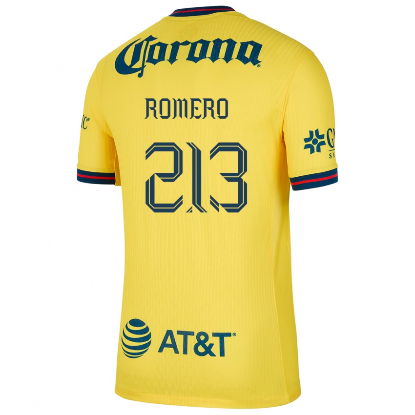 Niño Camiseta Axel Romero #213 Amarillo Azul 1ª Equipación 2024/25 La Camisa Chile