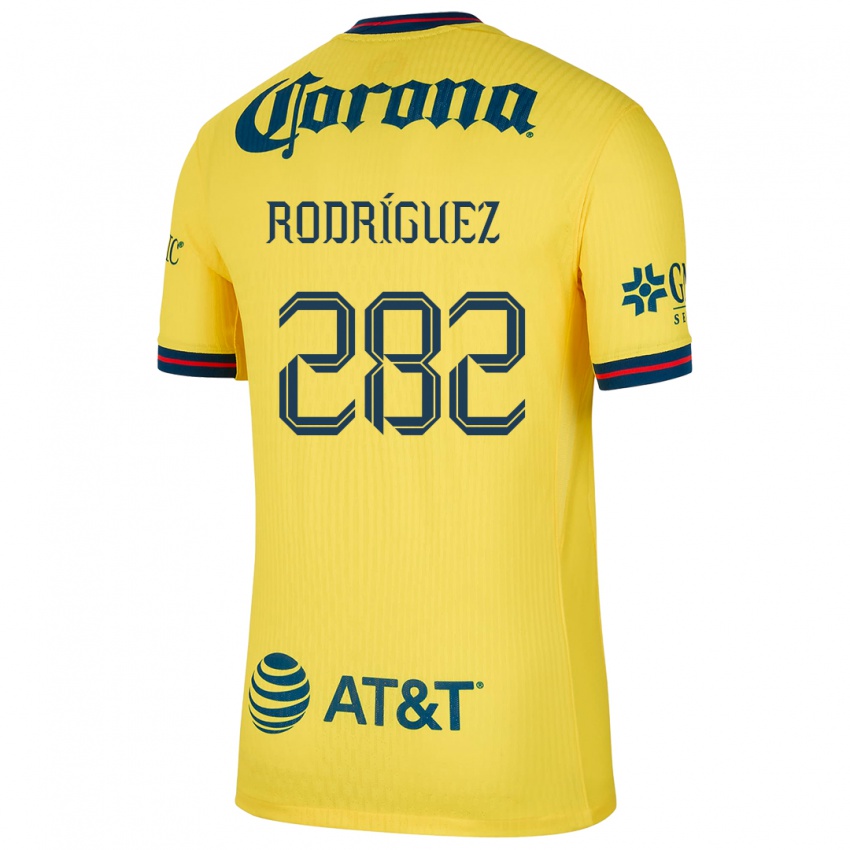 Niño Camiseta Francisco Rodríguez #282 Amarillo Azul 1ª Equipación 2024/25 La Camisa Chile