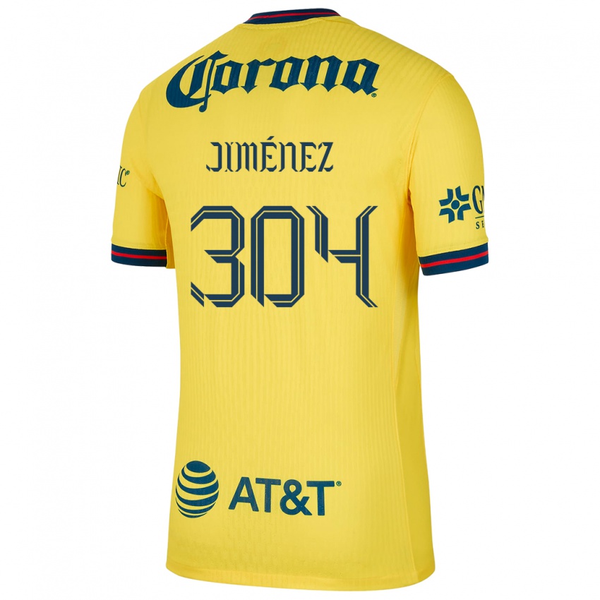 Niño Camiseta Derek Jiménez #304 Amarillo Azul 1ª Equipación 2024/25 La Camisa Chile