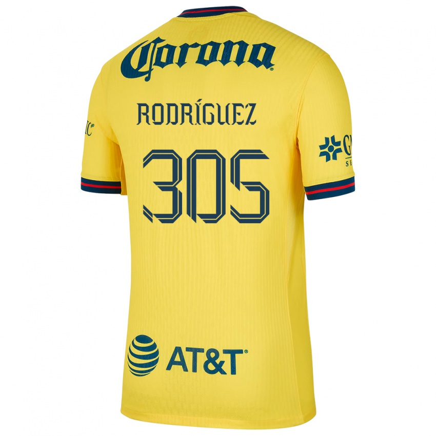 Niño Camiseta Bryan Rodríguez #305 Amarillo Azul 1ª Equipación 2024/25 La Camisa Chile