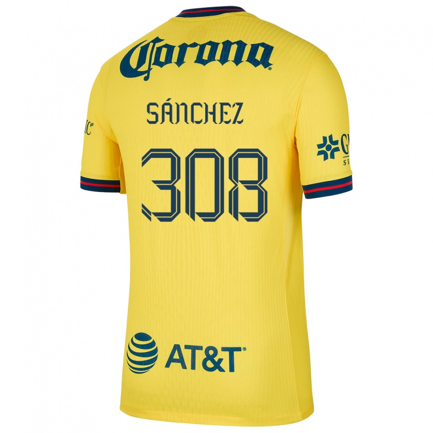 Niño Camiseta Oswaldo Sánchez #308 Amarillo Azul 1ª Equipación 2024/25 La Camisa Chile