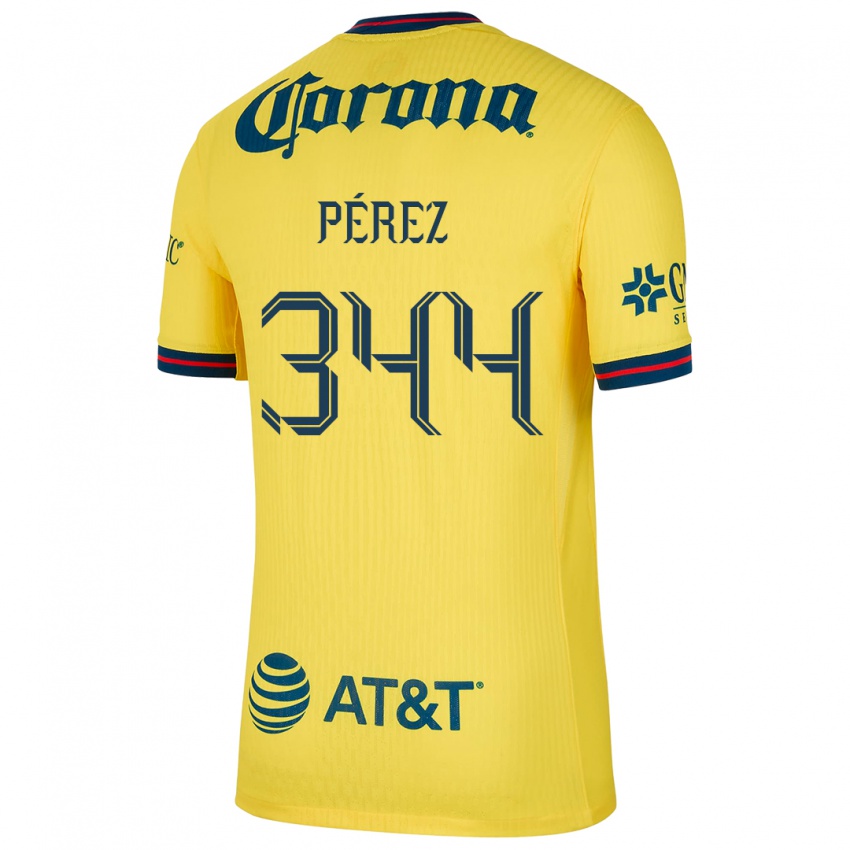 Niño Camiseta Froylan Pérez #344 Amarillo Azul 1ª Equipación 2024/25 La Camisa Chile