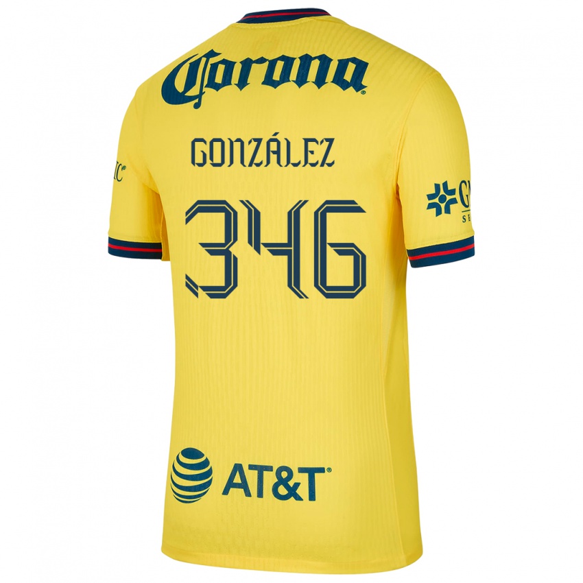 Niño Camiseta Ricardo González #346 Amarillo Azul 1ª Equipación 2024/25 La Camisa Chile