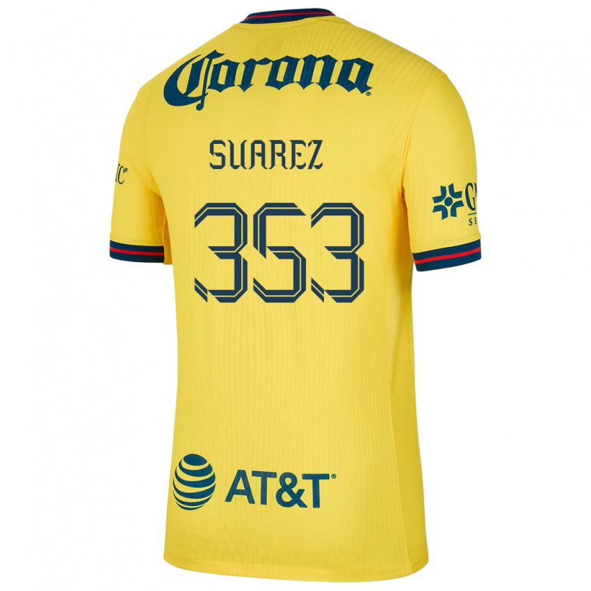 Niño Camiseta Irwin Suarez #353 Amarillo Azul 1ª Equipación 2024/25 La Camisa Chile