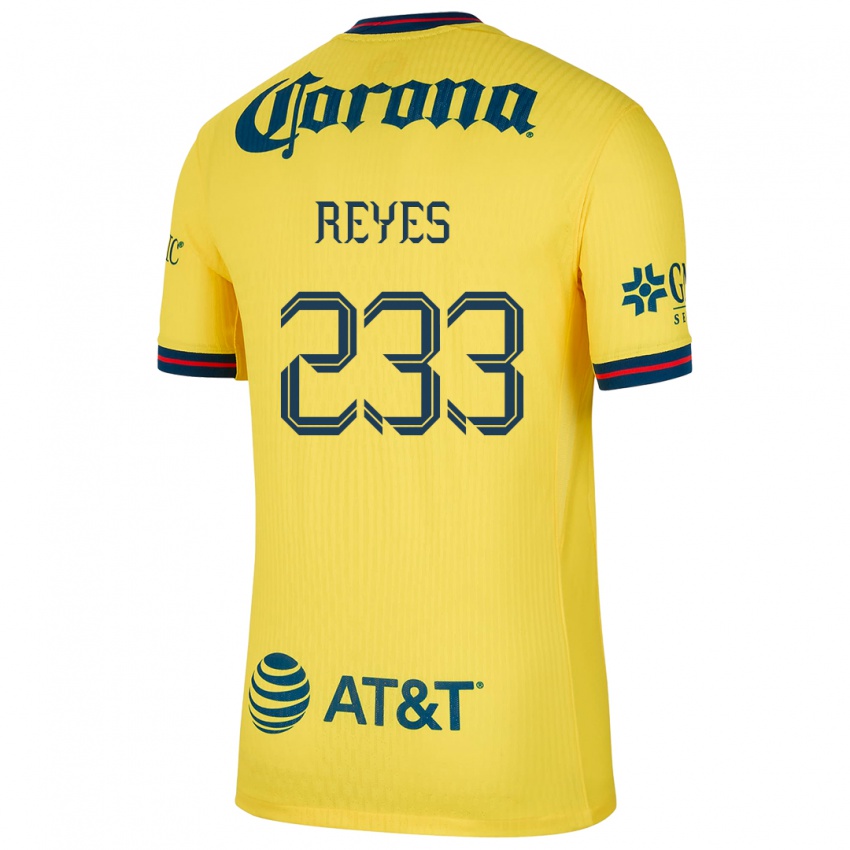 Niño Camiseta Andrés Reyes #233 Amarillo Azul 1ª Equipación 2024/25 La Camisa Chile