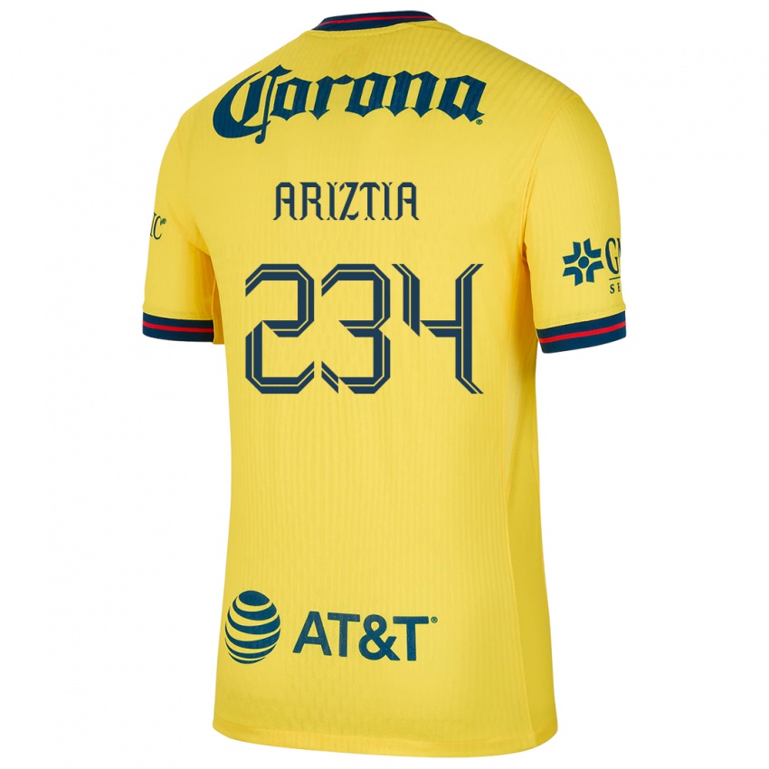 Niño Camiseta Íñigo Ariztia #234 Amarillo Azul 1ª Equipación 2024/25 La Camisa Chile