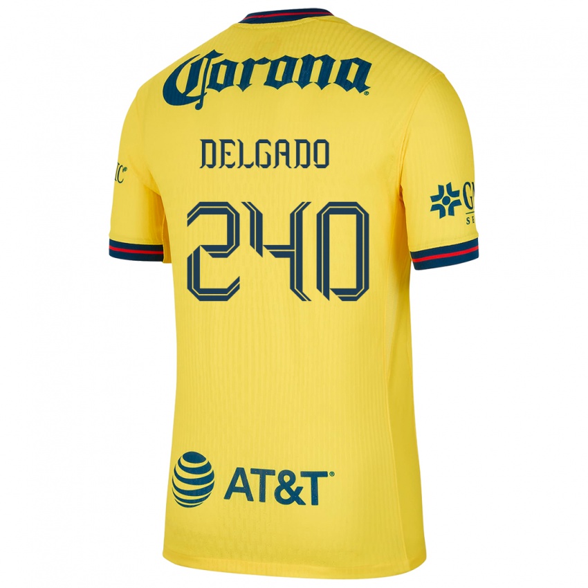 Niño Camiseta Gael Delgado #240 Amarillo Azul 1ª Equipación 2024/25 La Camisa Chile