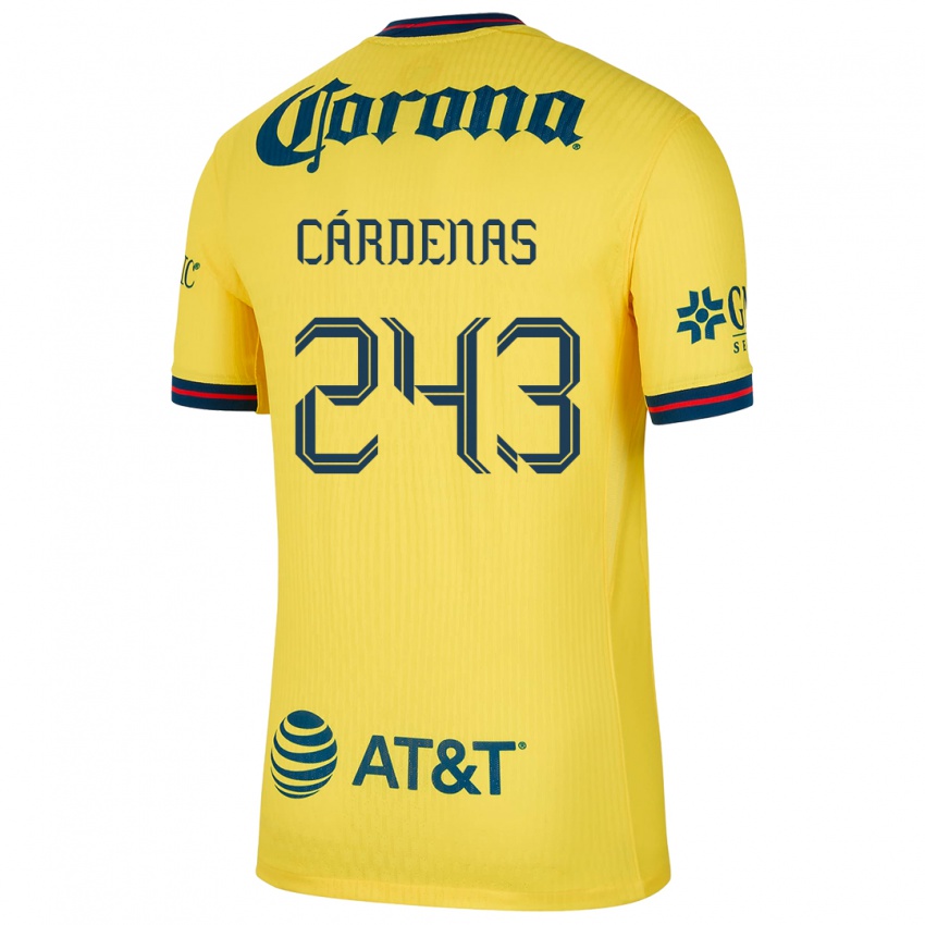 Niño Camiseta Alejandro Cárdenas #243 Amarillo Azul 1ª Equipación 2024/25 La Camisa Chile