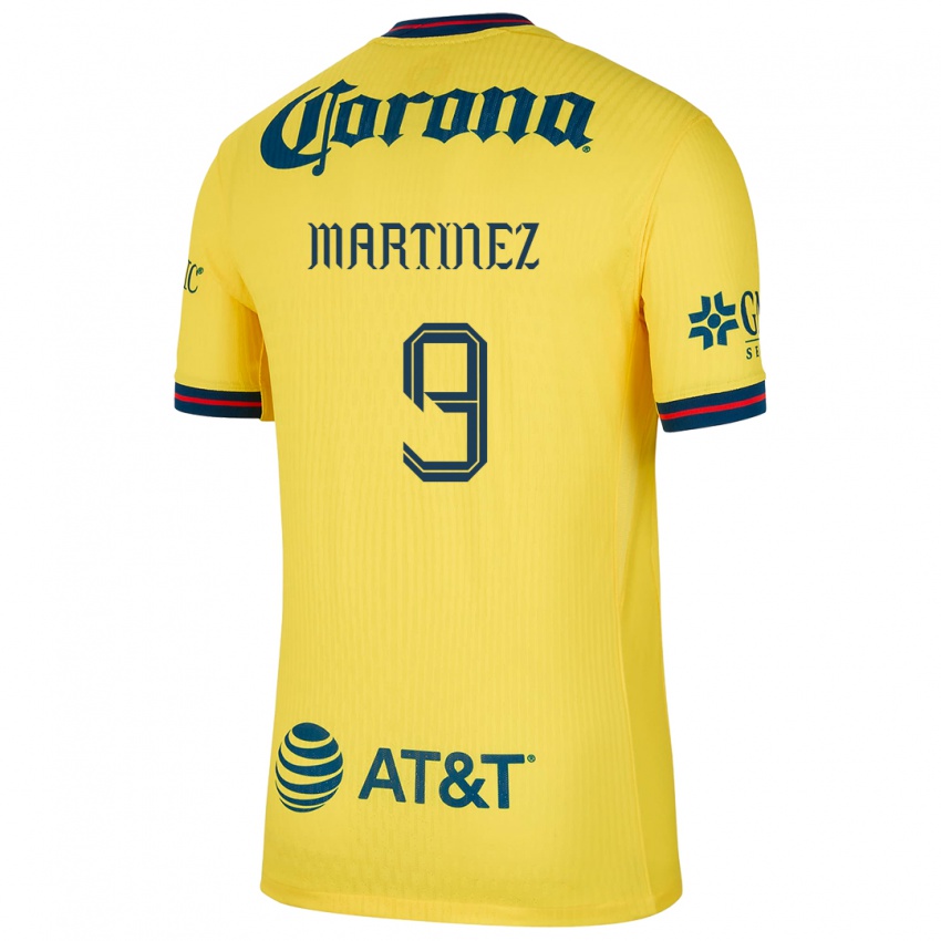 Niño Camiseta Katty Martinez #9 Amarillo Azul 1ª Equipación 2024/25 La Camisa Chile