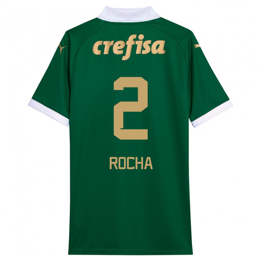 Niño Camiseta Marcos Rocha #2 Verde Blanco 1ª Equipación 2024/25 La Camisa Chile