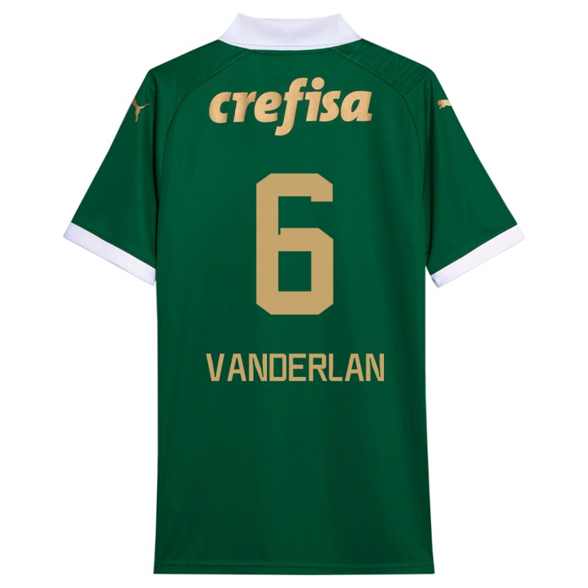 Niño Camiseta Vanderlan #6 Verde Blanco 1ª Equipación 2024/25 La Camisa Chile