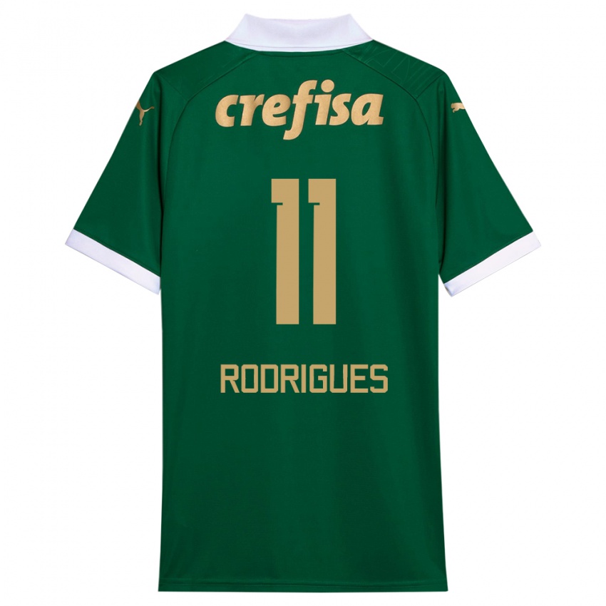 Niño Camiseta Bruno Rodrigues #11 Verde Blanco 1ª Equipación 2024/25 La Camisa Chile